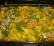 Курка з картоплею і бананом, готуємо вдома