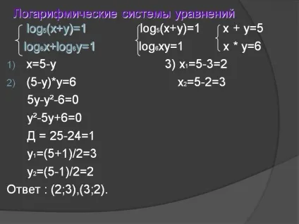 Логарифмічні системи рівнянь - презентація 26484-22