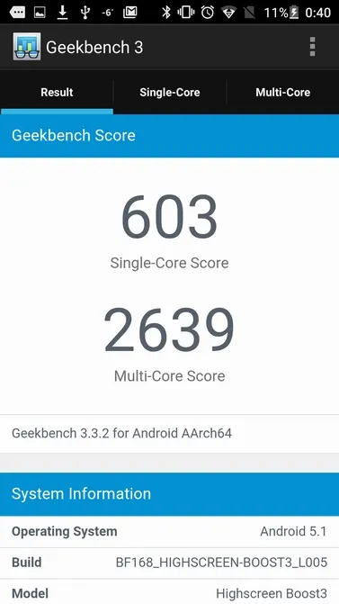 Місяць з аудіофільских смартфоном highscreen boost 3