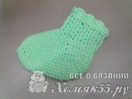 М'ятні носочки гачком (в'язані шкарпетки) М'ятні носочки гачком