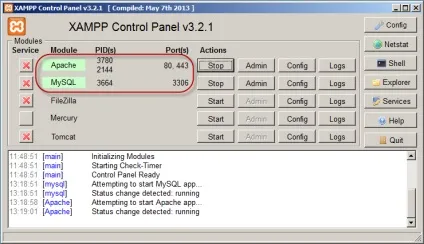 Організація локального хостингу на xampp (панель управління XAMPP) Організація локального хостингу на xampp