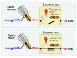 Підключення вимикача з підсвічуванням