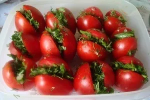 Помідори, фаршировані зеленню і часником - рецепти кулінарії (помідори) Помідори, фаршировані зеленню і часником - рецепти кулінарії