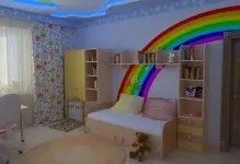 Стеля в дитячій фото в кімнаті, який краще зробити малюнок, дизайн зі скошеним і з фотодруком (кімнаті) Стеля в дитячій фото в кімнаті, який краще зробити малюнок, дизайн зі скошеним і з фотодруком
