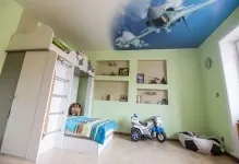 Стеля в дитячій фото в кімнаті, який краще зробити малюнок, дизайн зі скошеним і з фотодруком (фото) Стеля в дитячій фото в кімнаті, який краще зробити малюнок, дизайн зі скошеним і з фотодруком