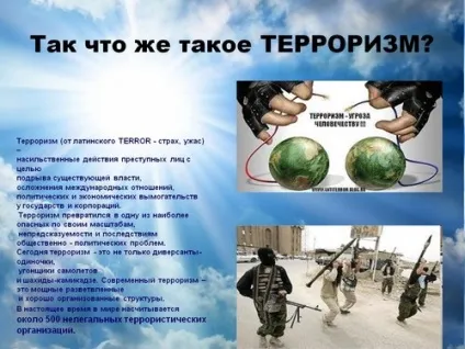 Презентації на тему тероризм і безпеку людини в сучасному світі, види терористичних (людини) Презентації на тему тероризм і безпеку людини в сучасному світі, види терористичних
