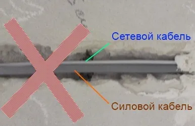 Прокладка і підключення мережевого кабелю (жилу згідно типу) Прокладка і підключення мережевого кабелю