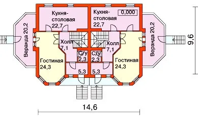 Проекти та планування будинків і котеджів на дві сім'ї (вдома бруса сім'ї) Проекти та планування будинків і котеджів на дві сім'ї