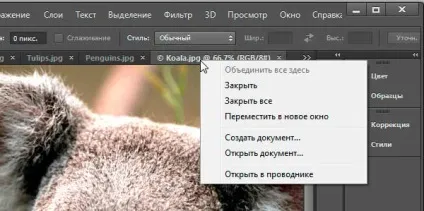 Робота з вкладками вікон документів в photoshop (вкладками) Робота з вкладками вікон документів в photoshop