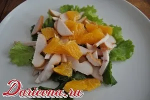 Салат з апельсинами і копченою куркою (рецепти з куркою) Салат з апельсинами і копченою куркою