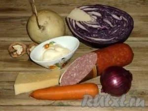 Салат з капусти, редиски і огірків - готуємо покроково з фото