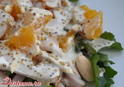 Салат з апельсинами і копченою куркою (крабовий салат з апельсином) Салат з апельсинами і копченою куркою