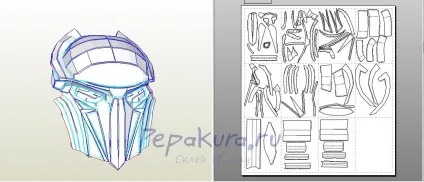 Збірка масок хижаків, pepakura (з фільмів) Збірка масок хижаків, pepakura