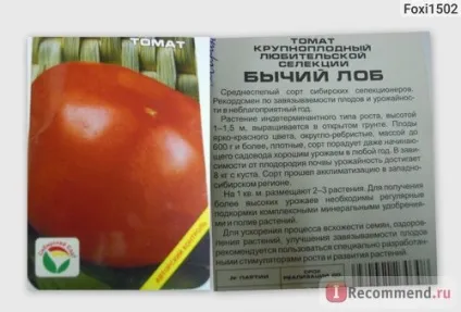 Насіння томату бичачий лоб сибірський сад - «цукристий, великоплідний, невибагливий сорт! », Відгуки (сорт) Насіння томату бичачий лоб сибірський сад - «цукристий, великоплідний, невибагливий сорт! », Відгуки