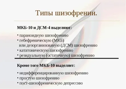 Шизофренія ознаки, види, форми, клінічні прояви та типи перебігу захворювання (види) Шизофренія ознаки, види, форми, клінічні прояви та типи перебігу захворювання