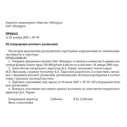 Штатний розклад організації що таке, термін зберігання, код підрозділу (штатний) Штатний розклад організації що таке, термін зберігання, код підрозділу