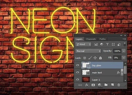 Створюємо неоновий текст в фотошоп (Ctrl натискаємо мініатюрі) Створюємо неоновий текст в фотошоп