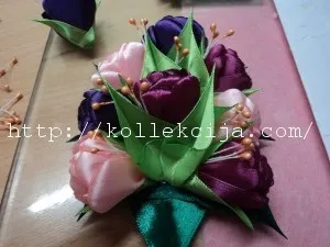 Тюльпани з атласної стрічки