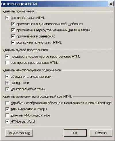 Видаляємо зайвий html-код в програмах frontpage і dreamweaver, свій сайт