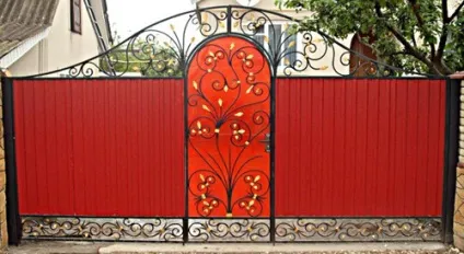 Установка воріт з профнастилу з хвірткою своїми руками фото і відео (хвірткою) Установка воріт з профнастилу з хвірткою своїми руками фото і відео
