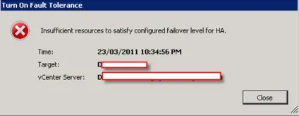 Vmware fault tolerance
