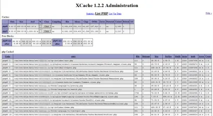 Xcache настройка
