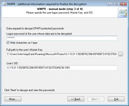 Windows mail password recovery - скріншоти і опис