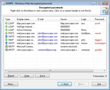 Windows mail password recovery - скріншоти і опис