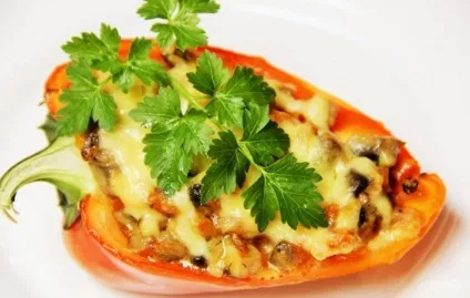 Запечена перець з грибами - покроковий рецепт з фото на (кухарі) Запечена перець з грибами - покроковий рецепт з фото на