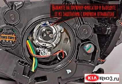 Заміна ламп в передній фарі кіа ріо-3 (фарі) Заміна ламп в передній фарі кіа ріо-3