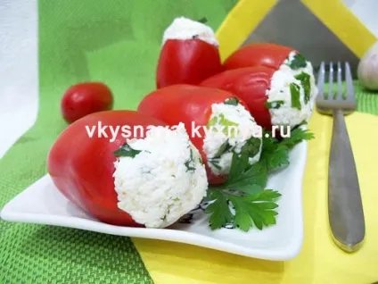 Закуска фаршировані помідори сиром і часником, рецепт з фото (закуска) Закуска фаршировані помідори сиром і часником, рецепт з фото