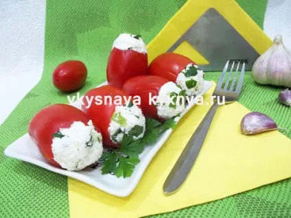 Закуска фаршировані помідори сиром і часником, рецепт з фото (закуска) Закуска фаршировані помідори сиром і часником, рецепт з фото
