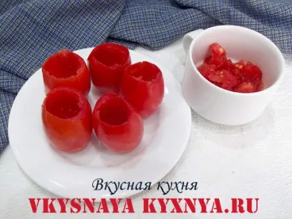 Закуска фаршировані помідори сиром і часником, рецепт з фото (помідори) Закуска фаршировані помідори сиром і часником, рецепт з фото