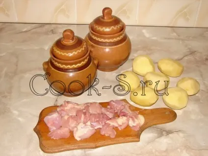 Печеня з курки з чорносливом в горщиках - покроковий рецепт з фото, страви з курки (печеня) Печеня з курки з чорносливом в горщиках - покроковий рецепт з фото, страви з курки