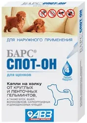Барс спот-он - краплі на холку від круглих і стрічкових гельмінтів для собак і кішок (барс) Барс спот-он - краплі на холку від круглих і стрічкових гельмінтів для собак і кішок