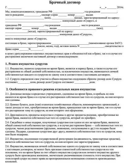 Шлюбний контракт це