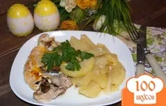 Бюджетна тушкована картопля з курячими шийками - покроковий рецепт з фото