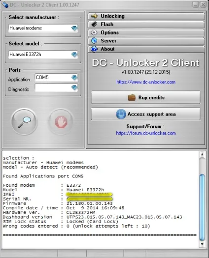 Dc-unlocker - програма для роботи з usb модемами