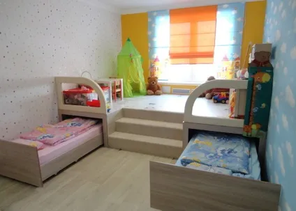 Дитяча в хрущовці для 2 дітей як обставити кімнату для дівчинки 5 років, маленька планування,