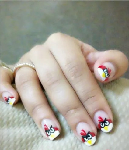Як зробити манікюр в стилі angry birds (angry) Як зробити манікюр в стилі angry birds