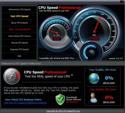 Вимірюємо швидкість процесора в cpu speed professional