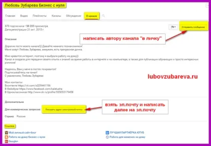 Як написати особисті повідомлення на youtube личка на ютубі, блог любови Зубарєва (повідомлення) Як написати особисті повідомлення на youtube личка на ютубі, блог любови Зубарєвої