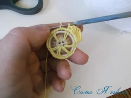 Як обв'язати гудзик гачком, сама я