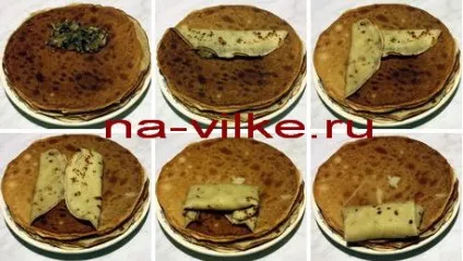 Як загортати млинці з начинкою різними способами (трубочка) Як загортати млинці з начинкою різними способами