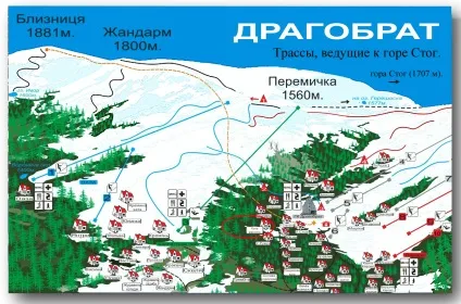 Карта курорту драгобрат