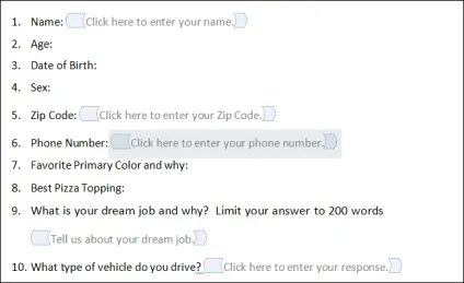 Як створювати форми для заповнення в ms word 2010 року (форма) Як створювати форми для заповнення в ms word 2010