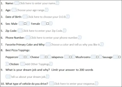 Як створювати форми для заповнення в ms word 2010 року (заповнюються) Як створювати форми для заповнення в ms word 2010