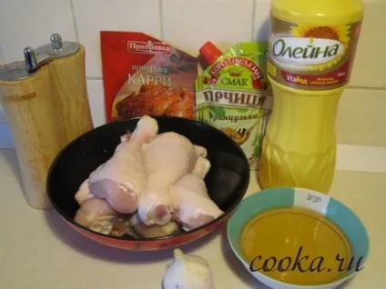 Курячі гомілки, запечені в медово-гірчичному маринаді (гомілок) Курячі гомілки, запечені в медово-гірчичному маринаді