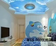 Натяжна блакитний стеля небо, фото (натяжна) Натяжна блакитний стеля небо, фото