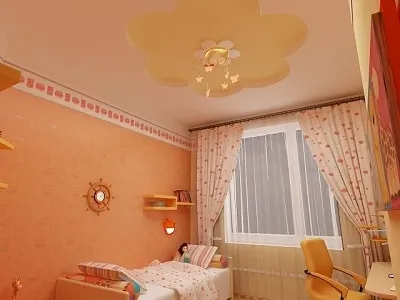 Натяжна стеля в дитячій кімнаті дизайн і фото інтер'єру (стелю) Натяжна стеля в дитячій кімнаті дизайн і фото інтер'єру